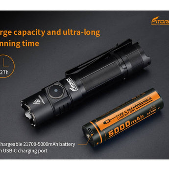 Fitorch EA25 LED Flashlight - Luminus SST70 - 3000 Lumens - Includes 1 x 21700 with Built-in USB-C Charging Port