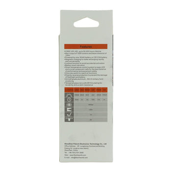 Fitorch ER20 Rechargeable LED Flashlight - CREE XPL - 1000 Lumens - Includes 1 x 16340 - Available in Black, Red, Orange, and Blue