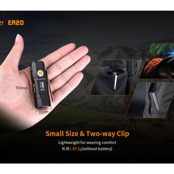 Fitorch ER20 Rechargeable LED Flashlight - CREE XPL - 1000 Lumens - Includes 1 x 16340 - Available in Black, Red, Orange, and Blue