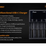 Fitorch Lii-M4S 4-Channel Smart Battery Charger for Li-ion, Ni-Cd, & NiMH Batteries