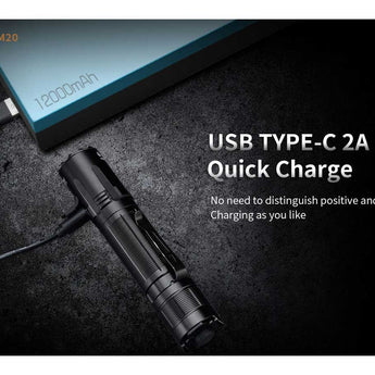 Fitorch M20 USB-C Rechargeable LED Flashlight - 3000 Lumens - Includes 1 x 18650