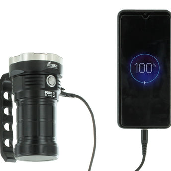 Fitorch P200 USB-C Rechargeable LED Search Light - 14000 Lumens - Includes 1 x 3.6V 24000mAh 46800 - Black or White