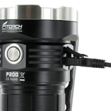 Fitorch P200 USB-C Rechargeable LED Search Light - 14000 Lumens - Includes 1 x 3.6V 24000mAh 46800 - Black or White