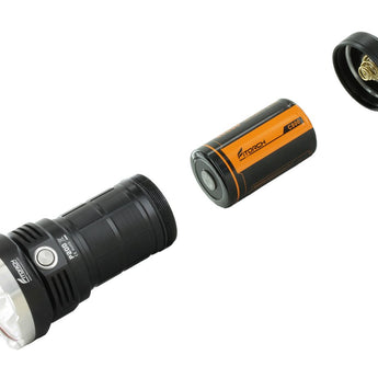 Fitorch P200 USB-C Rechargeable LED Search Light - 14000 Lumens - Includes 1 x 3.6V 24000mAh 46800 - Black or White