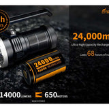 Fitorch P200 USB-C Rechargeable LED Search Light - 14000 Lumens - Includes 1 x 3.6V 24000mAh 46800 - Black or White