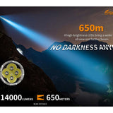 Fitorch P200 USB-C Rechargeable LED Search Light - 14000 Lumens - Includes 1 x 3.6V 24000mAh 46800 - Black or White