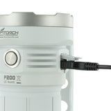 Fitorch P200 USB-C Rechargeable LED Search Light - 14000 Lumens - Includes 1 x 3.6V 24000mAh 46800 - Black or White