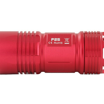 Red Fitorch P25 Little Fatty LED Flashlight - Horizontal Side View