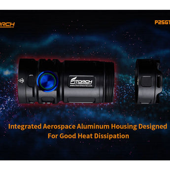 BUNDLE: Fitorch P25GT LED Flashlight - 4 x CREE XP-G3 -3000 Lumens - Uses 1 x 26350 (included), Includes 1 x ET25 Extender Tube and 1 x C500 26650