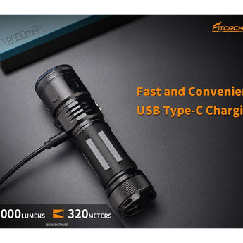 Fitorch P26RGT USB-C Rechargeable LED Flashlight - 5000 Lumens - CREE XHP 70.3 - Includes 1 x 26650