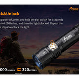 Fitorch P26RGT USB-C Rechargeable LED Flashlight - 5000 Lumens - CREE XHP 70.3 - Includes 1 x 26650