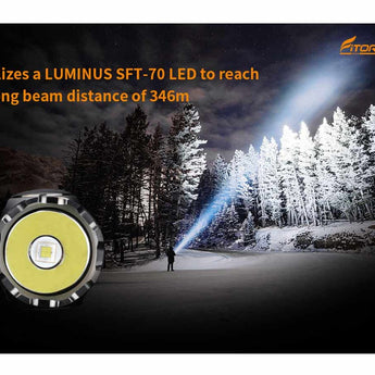 Fitorch P36 USB-C Rechargeable LED Flashlight - Luminus SFT-70 - 3000 Lumens - Includes 1 x 21700