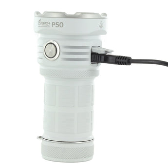 Fitorch P50 Little Monster USB-C Rechargeable LED Searchlight - 10000 Lumens - Includes 1 x 32650 - Black or White