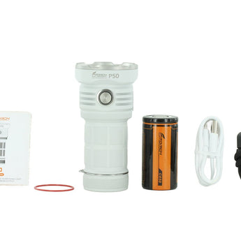 Fitorch P50 Little Monster USB-C Rechargeable LED Searchlight - 10000 Lumens - Includes 1 x 32650 - Black or White