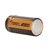 Fitorch RC650 16340 650mAh 3.7V Protected Lithium Ion (Li-ion) Button Top Battery with Built-In Micro USB Charge Port