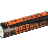 Fitorch UC270R 21700 5000mAh 3.7V High-Drain Lithium Ion (Li-ion) Flat Top Battery with Built-in USB-C Charging Port