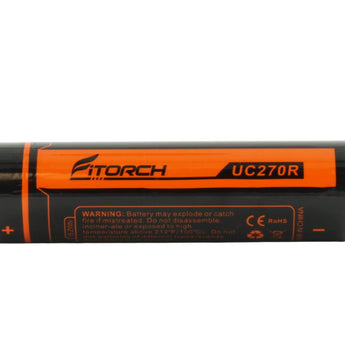 Fitorch UC270R 21700 5000mAh 3.7V High-Drain Lithium Ion (Li-ion) Flat Top Battery with Built-in USB-C Charging Port