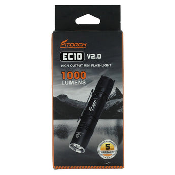 Fitorch EC10 V2.0 LED Flashlight - CREE XP-L - 1000 Lumens - Includes 1 x 14500 with Micro-USB Charging Port