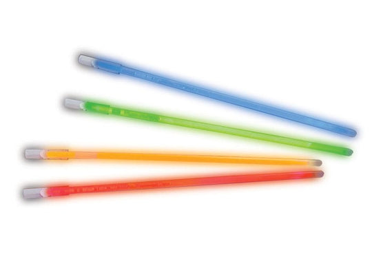 Cyalume 7.5-inch ChemLight FlexBands Flexible Band Light Sticks - Case of 36 - 12 Foil Packs of 3 - Light Red, Orange, Green, or Blue