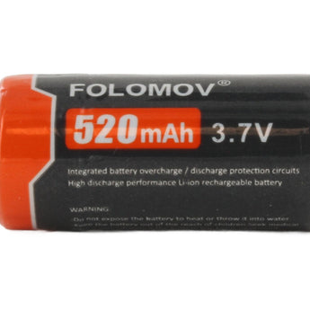 Folomov 14300 520mAh 3.7V Lithium Ion (Li-ion) Button Top Battery with Micro-USB Charging Port