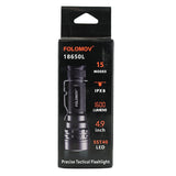 Folomov 18650L LED Flashlight - LUMINUS SST-40 - 1600 Lumens - Includes 1 x 18650 with Built-in Micro USB Charge Port