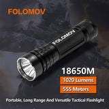 Folomov 18650M LED Flashlight - CREE XP-P - 1020 Lumens - Includes 1 x 18650