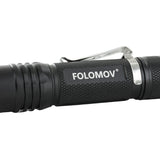 Folomov 18650S LED Flashlight - Nichia 219D - 900 Lumens - Includes 1 x 3.7V 2600mAh 18650 - Black