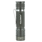 Folomov 18650S LED Flashlight - Nichia 219D - 900 Lumens - Includes 1 x 3.7V 2600mAh 18650 - Black