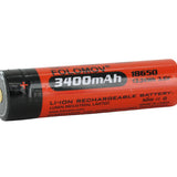 Folomov 18650S LED Flashlight - Nichia 219D - 900 Lumens - Includes 1 x 3.7V 2600mAh 18650 - Black