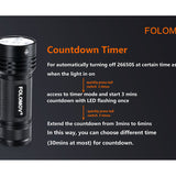 Folomov 26650S LED Flashlight - 5 x CREE XP-G2 - 2000 Lumens - Includes 1 x 3.7V 5000mAh 26650