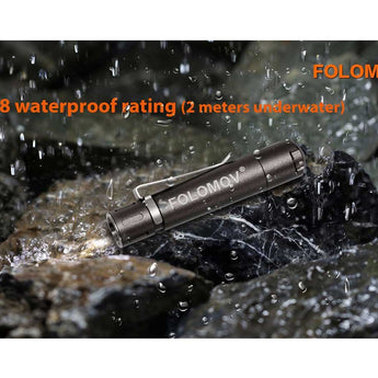 Folomov EDC-C1 Flashlight - Nichia E21A LED - 400 Lumens - Includes USB-Rechargeable Li-Ion Battery - Brass or Aluminum