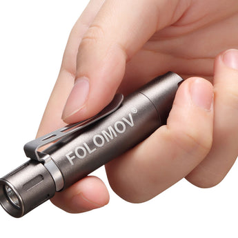Folomov EDC-C1 Flashlight - Nichia E21A LED - 400 Lumens - Includes USB-Rechargeable Li-Ion Battery - Brass or Aluminum
