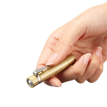 Folomov EDC-C1 Flashlight - Nichia E21A LED - 400 Lumens - Includes USB-Rechargeable Li-Ion Battery - Brass or Aluminum