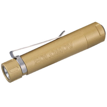 Folomov EDC-C1 Flashlight - Nichia E21A LED - 400 Lumens - Includes USB-Rechargeable Li-Ion Battery - Brass or Aluminum
