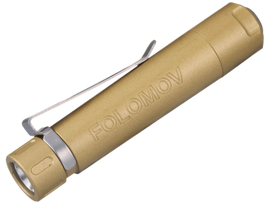 Folomov EDC-C1 LED Flashlight - Nichia E21A - 335 Lumens - Includes 1 x 3.7V 10440 - Available in Brass