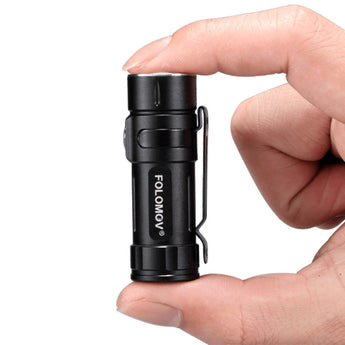 Folomov EDC-C2 LED Flashlight - Nichia E21A - 400 Lumens - Includes 1 x 3.7V 14300