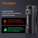 Folomov EDC-C2 LED Flashlight - CREE XT-E - 525 Lumens - Includes 1 x 3.7V 14300