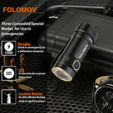 Folomov EDC-C2 LED Flashlight - CREE XT-E - 525 Lumens - Includes 1 x 3.7V 14300