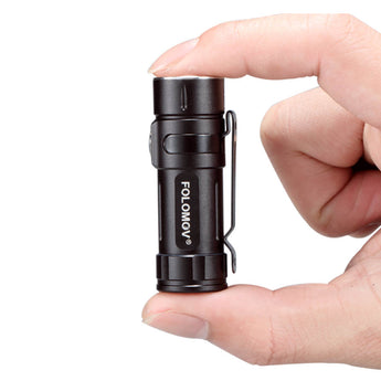 Folomov EDC-C2 LED Flashlight - Nichia E21A - 600 Lumens - Includes 1 x 3.7V 14300 - Grey