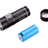 Folomov EDC-C2 LED Flashlight - Nichia E21A - 600 Lumens - Includes 1 x 3.7V 14300 - Grey