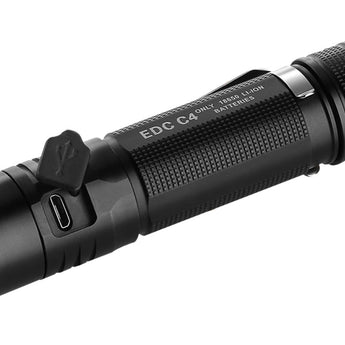 Folomov EDC C4 showing Micro-USB charge port