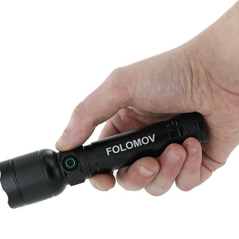 Folomov EDC H4 USB-C Rechargeable LED Flashlight - Nichia NVSW519A - 1000 Lumens - Uses Built-in 2600mAh Li-ion Battery Pack
