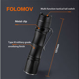 Folomov Hero LED Flashlight - CREE XHP50.2 - 2300 Lumens - Includes 1 x 18650