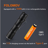 Folomov Hero LED Flashlight - CREE XHP50.2 - 2300 Lumens - Includes 1 x 18650