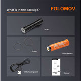 Folomov Hero LED Flashlight - CREE XHP50.2 - 2300 Lumens - Includes 1 x 18650