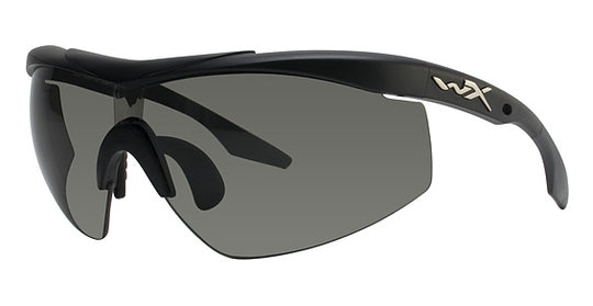 Wiley X WX Talon Changeable Sunglasses Rx Ready with High Velocity Protection - Matte Black Frame with Smoke Grey - Clear Lens Kit (CHTAL1)