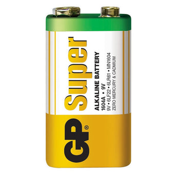 GP (Formerly Gold Peak) Super 1604A 9V Alkaline Battery with Snap Connectors - Bulk