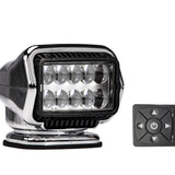 GoLight Stryker ST LED Permanent Mount Spotlight with Wireless Handheld or Hardwired Dash Mount Remote - Black, White, and Chrome with Choice of Hardwired or Wireless Remote