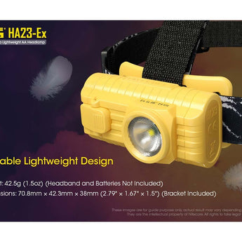 Nitecore HA23-EX Intrinsically Safe LED Headlamp - CREE XP-G - 100 Lumens - Uses 2 x AA
