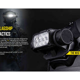 Nitecore HC65M UHE USB-C Rechargeable LED Helmet Mounted Light - 2000 Lumens - 8 x NiteLab UHE LEDs - Includes 1 x 18650 and NVG Mount